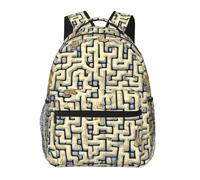 CNTDBU Labyrinth Treasure Map Lightweight Casual Backpack-Water Resistant Daypack for Adults, Comfortable Travel Bag with Padded Shoulder Straps