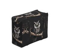 CNTDBU Late Night Owl Heavy Duty Shopping Tote Bag-Waterproof Reusable Grocery Bag With Zip, Foldable Storage Bag For Travel Picnic