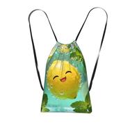 CNTDBU Lemon bubble bath Foldable Drawstring Rucksack-Lightweight Packable Reusable Shopping Bag for Travel, Compact Pocket Sling Backpack for Camping Gym