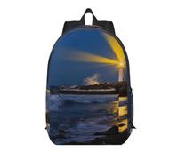 CNTDBU Lighthouse Coast Rock 17 Inch Backpack-Lightweight Travel Daypack with Pockets