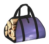 CNTDBU Lightning Storm Firewood Carrier Bag-Heavy Duty Canvas Log Tote, Waterproof Wood Hauler with Padded Handles