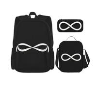 CNTDBU Line Infinity Sign Backpack Lunch Bag Pouch Set-3 in 1 Travel Bag for Commuters, Insulated Lunch Tote for Work with Laptop Sleeve