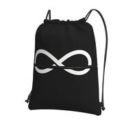 CNTDBU Line Infinity Sign Drawstring Backpack with Zip-Waterproof Lightweight Daypack for Gym Sports, Adjustable Cinch Bag for Travel Hiking