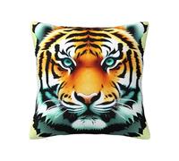 CNTDBU Little fat tiger head Double Sided Plush Cushion Cover-Soft Cozy Square Pillow Case with Hidden Zip, Decorative Throw Pillow Cover for Bed Sofa Car