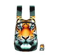 CNTDBU Little Fat Tiger Head Foldable Backpack 16l-Lightweight Packable Daypack For Travel, Waterproof Hiking Rucksack With Zip For Men Women