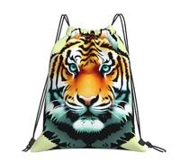 CNTDBU Little Fat Tiger Head Large Cinch Sack Bag-Waterproof Lightweight Rucksack For Gym Sports, Casual Drawstring Backpack For Travel Hiking