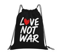 CNTDBU Love Not War Large Cinch Sack Bag-Waterproof Lightweight Rucksack For Gym Sports, Casual Drawstring Backpack For Travel Hiking