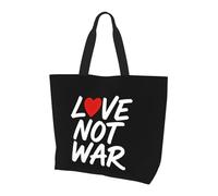 CNTDBU Love Not War Large Shoulder Tote Bag for Women-Lightweight Waterproof Shopping Bag, Reusable Grocery Tote with Inner Pocket for Work Travel
