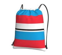 CNTDBU Luxembourg flag Drawstring Backpack with Zip-Waterproof Lightweight Daypack for Gym Sports, Adjustable Cinch Bag for Travel Hiking