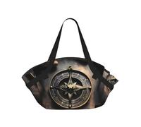 CNTDBU Magical Design Norse Runes Compass 2-in-1 Picnic Blanket Bag-Foldable Waterproof Round Mat for Beach Park, Portable Camping Tote with Storage Pockets for Outdoor Adventures
