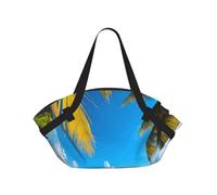 CNTDBU Maldives Holidays 2-in-1 Picnic Blanket Bag-Foldable Waterproof Round Mat for Beach Park, Portable Camping Tote with Storage Pockets for Outdoor Adventures