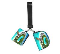 CNTDBU Maldives Scenery Wristlet Keychain Wallet For Women-Small Wrist Bag For Keys Cards, 2 Pack Zip Pouch For Running Gym Travel, Outdoor Sports