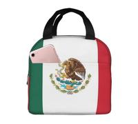 CNTDBU Mexico Flag Insulated Lunch Bag-Thermal Cooler Tote with Foil Lining, Waterproof Lunch Box for Work
