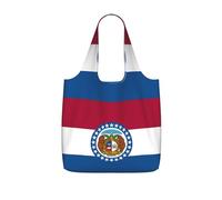 CNTDBU Missouri State Flag Packaway Shopping Tote-Lightweight Reusable Foldable Bag for Groceries, 25L Travel Rucksack with Drawstring for Work Gym