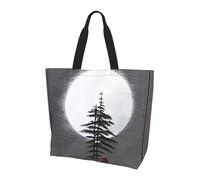 CNTDBU Moon Pine Tree Large Shoulder Tote Bag for Women-Lightweight Waterproof Shopping Bag, Reusable Grocery Tote with Inner Pocket for Work Travel