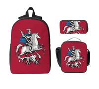 CNTDBU Moscow Flag Backpack Set-3-in-1 Travel Bag Lunch Bag Storage Pouch