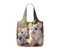 CNTDBU Mother and child rats Packaway Shopping Tote-Lightweight Reusable Foldable Bag for Groceries, 25L Travel Rucksack with Drawstring for Work Gym