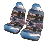 CNTDBU Mt. Fuji in early spring Universal Car Seat Covers 2 Pack - 3D Foam Padding Polyester Protection for Sedan, SUV and Van Seats