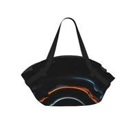 CNTDBU Mysterious Cosmic Black Holes 2-in-1 Picnic Blanket Bag-Foldable Waterproof Round Mat for Beach Park, Portable Camping Tote with Storage Pockets for Outdoor Adventures
