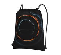 CNTDBU Mysterious Cosmic Black Holes Drawstring Backpack with Zip-Waterproof Lightweight Daypack for Gym Sports, Adjustable Cinch Bag for Travel Hiking
