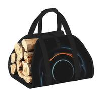 CNTDBU Mysterious Cosmic Black Holes Firewood Carrier Bag-Heavy Duty Canvas Log Tote, Waterproof Wood Hauler with Padded Handles