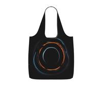CNTDBU Mysterious Cosmic Black Holes Packaway Shopping Tote-Lightweight Reusable Foldable Bag for Groceries, 25L Travel Rucksack with Drawstring for Work Gym