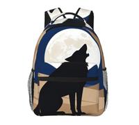 CNTDBU Mysterious Lone Wolf Lightweight Casual Backpack-Water Resistant Daypack for Adults, Comfortable Travel Bag with Padded Shoulder Straps