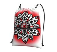 CNTDBU Native American flowers Drawstring Backpack with Zip-Waterproof Lightweight Daypack for Gym Sports, Adjustable Cinch Bag for Travel Hiking