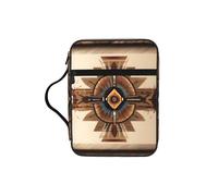 CNTDBU Native American Painting Bible Study Tote Bag With Handles -Water-Resistant Organiser For Church Travel, Pen Holder Tablet Pocket Journal Cover Case
