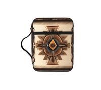 CNTDBU Native American Patterns Bible Study Tote Bag With Handles -Water-Resistant Organiser For Church Travel, Pen Holder Tablet Pocket Journal Cover Case