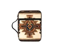 CNTDBU Native American Patterns Bible Study Tote Bag With Handles -Water-Resistant Organiser For Church Travel, Pen Holder Tablet Pocket Journal Cover Case