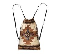 CNTDBU Native American Patterns Foldable Drawstring Rucksack-Lightweight Packable Reusable Shopping Bag for Travel, Compact Pocket Sling Backpack for Camping Gym