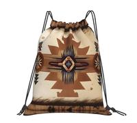 CNTDBU Native American Patterns Large Cinch Sack Bag-Waterproof Lightweight Rucksack For Gym Sports, Casual Drawstring Backpack For Travel Hiking