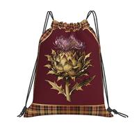 CNTDBU Noble Thistle Large Cinch Sack Bag-Waterproof Lightweight Rucksack For Gym Sports, Casual Drawstring Backpack For Travel Hiking