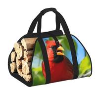CNTDBU North American Cardinal Firewood Carrier Bag-Heavy Duty Canvas Log Tote, Waterproof Wood Hauler with Padded Handles