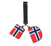 CNTDBU Norwegian Flag Wristlet Keychain Wallet For Women-Small Wrist Bag For Keys Cards, 2 Pack Zip Pouch For Running Gym Travel, Outdoor Sports