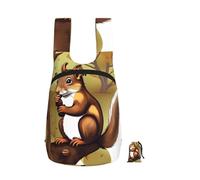 CNTDBU Nut-Eating Squirrel Foldable Backpack 16l-Lightweight Packable Daypack For Travel, Waterproof Hiking Rucksack With Zip For Men Women