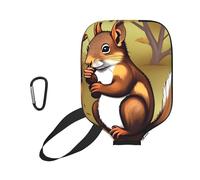 CNTDBU Nut-Eating Squirrel Pickleball Paddle Cover-Neoprene Paddle Case with Mesh Pocket, Carabiner for Gym Bag