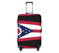 CNTDBU Ohio State Flag L Stretchy Suitcase Cover-Elastic Luggage Protector for Travel, Scratch Resistant Fit Most Suitcases