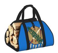 CNTDBU Oklahoma State Flag Firewood Carrier Bag-Heavy Duty Canvas Log Tote, Waterproof Wood Hauler with Padded Handles
