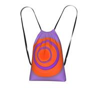 CNTDBU Orange circle centre Foldable Drawstring Rucksack-Lightweight Packable Reusable Shopping Bag for Travel, Compact Pocket Sling Backpack for Camping Gym