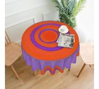 CNTDBU Orange circle centre60 Inch Round Waterproof Tablecloth-Washable Wrinkle Resistant Table Cover for Dining Parties
