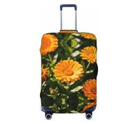 CNTDBU Orange Marigold Art L Stretchy Suitcase Cover-Elastic Luggage Protector for Travel, Scratch Resistant Fit Most Suitcases