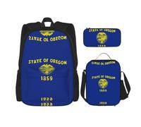 CNTDBU Oregon State Flag Backpack Lunch Bag Pouch Set-3 in 1 Travel Bag for Commuters, Insulated Lunch Tote for Work with Laptop Sleeve