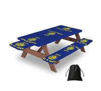 CNTDBU Oregon State Flag Picnic Table Cover 60in-Waterproof Bench Covers Set for Camping, Elastic Edge Tablecloth for Outdoor BBQ