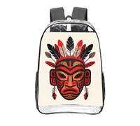 CNTDBU Original style Clear Backpack 16 Inch-Transparent PVC Stadium Approved Bag, Custom All-Over Print Front Pocket, Lightweight Travel Daypack Unisex