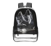 CNTDBU Overexposed Plastic Bag Clear Backpack 16 Inch Heavy Duty-Stadium Approved Transparent PVC Bookbag, Reinforced Bottom Travel Daypack Unisex