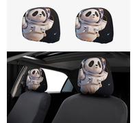 CNTDBU Panda Astronaut Space Car Headrest Cover 2 Pack-Stretchable Soft Seat Cushion Protector for Cars, Universal Fit Headrest Covers for Truck SUV