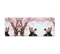 CNTDBU Panda Cherry Blossom Extra Large Desk Mat 11.8x31.5-Non Slip Gaming Mouse Pad with Stitched Edge, Waterproof Keyboard Pad for Office