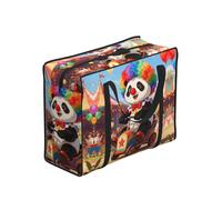 CNTDBU Panda Clown Heavy Duty Shopping Tote Bag-Waterproof Reusable Grocery Bag With Zip, Foldable Storage Bag For Travel Picnic